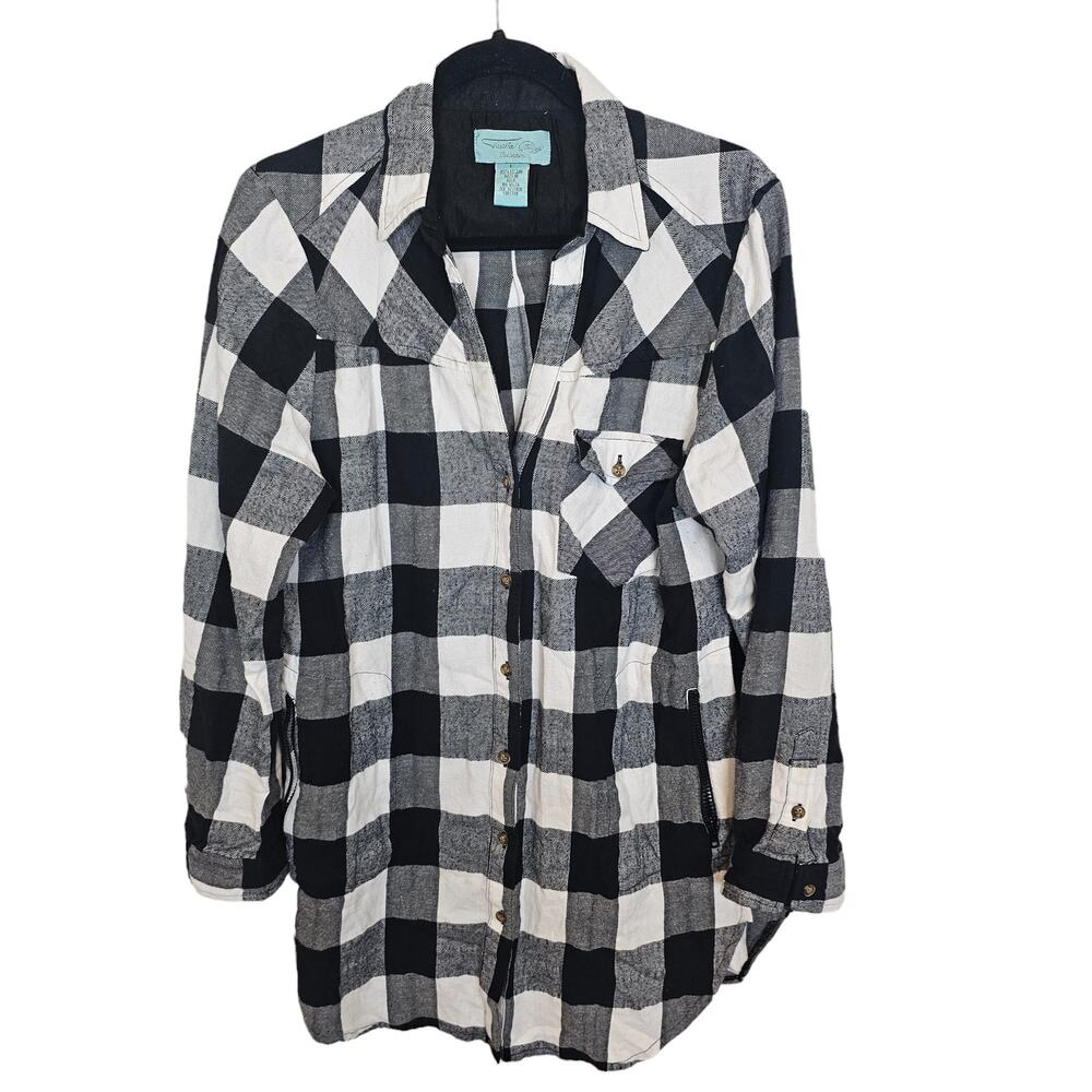 Tasha Polizzi Shirt Checkered Shirt Flannel Shirt Button Down Shirt Women L